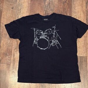 MENS DRUM SET SHIRT BLACK XXL